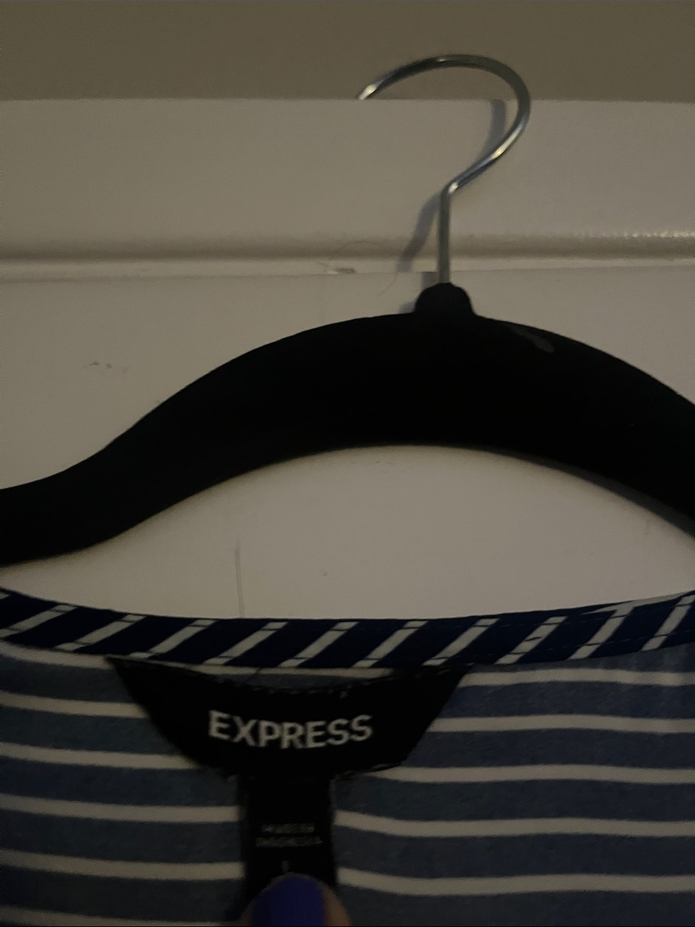 Express Men’s Blue and White Striped Undershirt